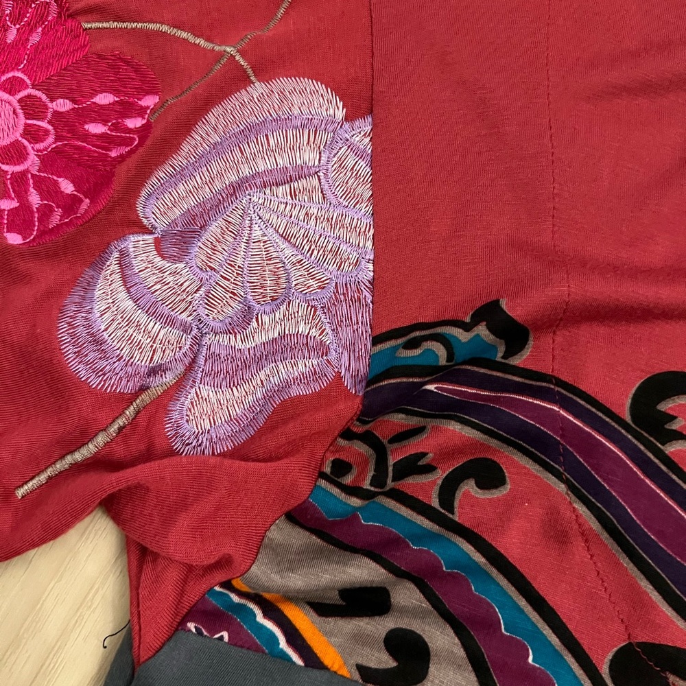 Desigual Patchwork Boho Tunic Top | Embroidered &… - image 4